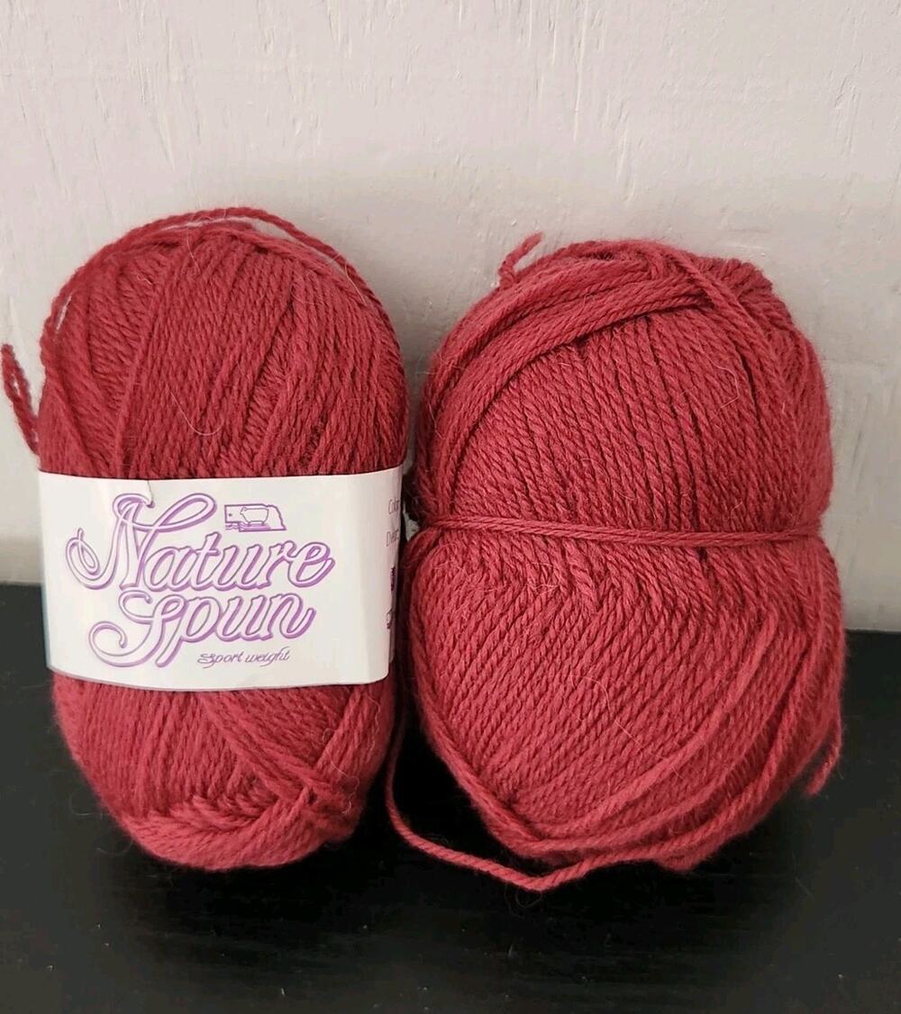 Brown Sheep Nature Spun Worsted Wool Yarn Lot Of 2 Cranberry Fog USA